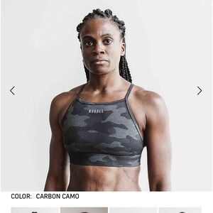 nobull women’s high neck sports bra size medium carbon camo